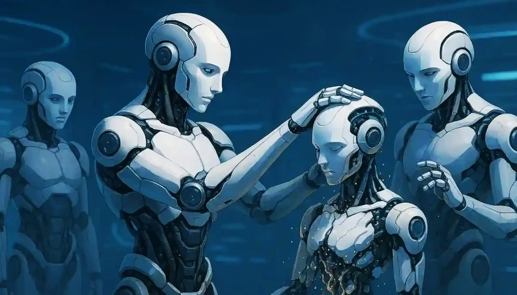 Illustration from NexaKing (NXK) post showing AI token development, Ethereum (ERC-20) technology, and crypto-powered research, The Power and Peril of Self-Replicating AI Systems